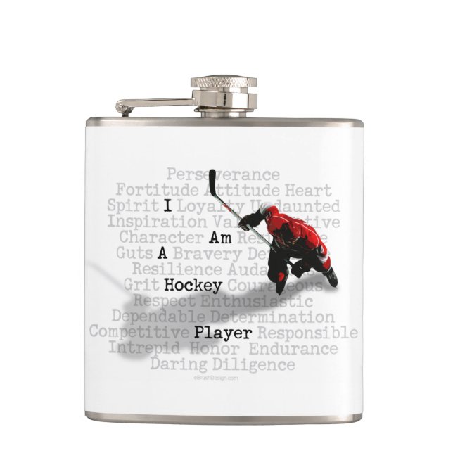 I am a Hockey Player Flask (Front)