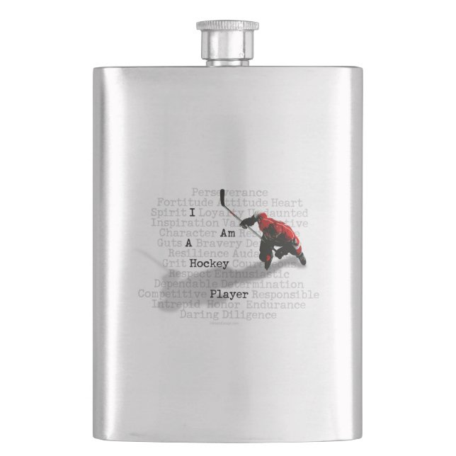 I am a Hockey Player Hip Flask (Front)