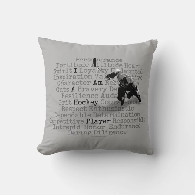 I Am A Hockey Player Throw Pillow (Front)