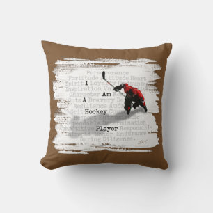 I Am A Hockey Player Throw Pillow