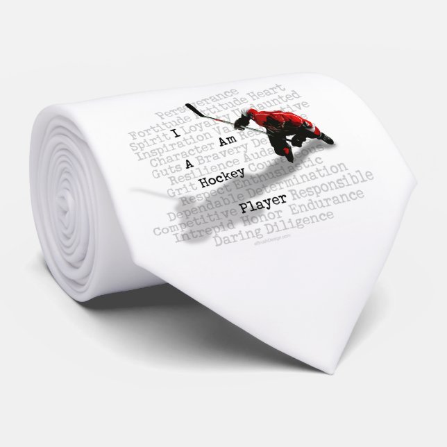 I Am A Hockey Player tie (light) (Rolled)