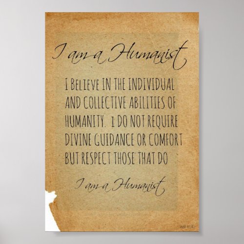 I AM A HUMANIST POSTER