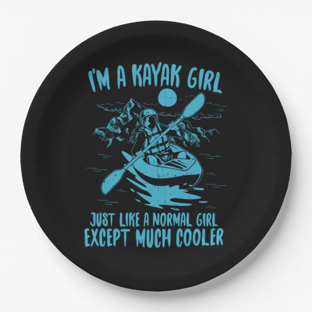 I Am A Kayak Girl Paper Plates (Front)