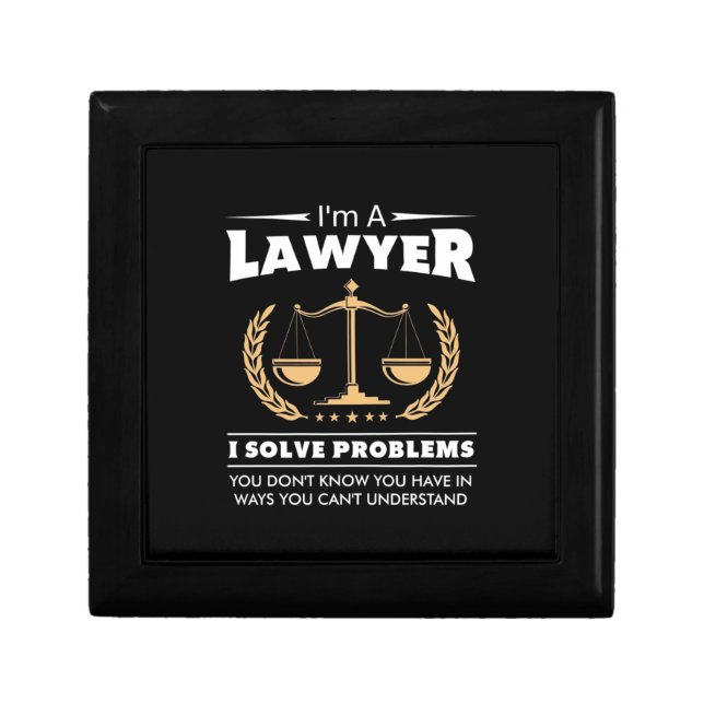 I Am A Lawyer I Solve Problems Gift Box (Front)