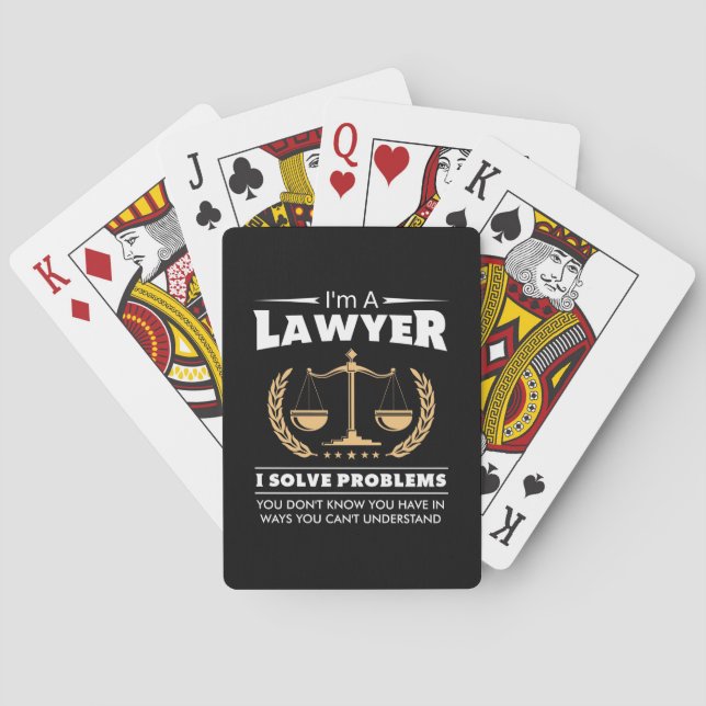 I Am A Lawyer I Solve Problems Poker Cards (Back)