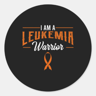 I Am A Leukemia Warrior Blood Cancer Awareness Ora Classic Round Sticker