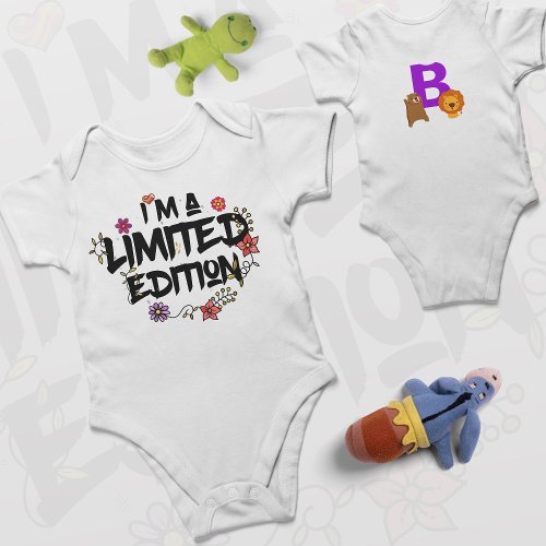 I AM A LIMITED EDITION BABY With Cute Bear  Lion  Baby Bodysuit