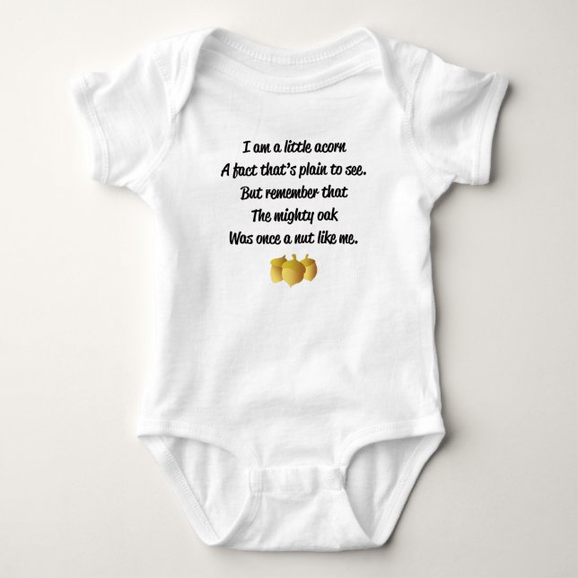 "I am a little acorn" poem Baby Bodysuit (Front)