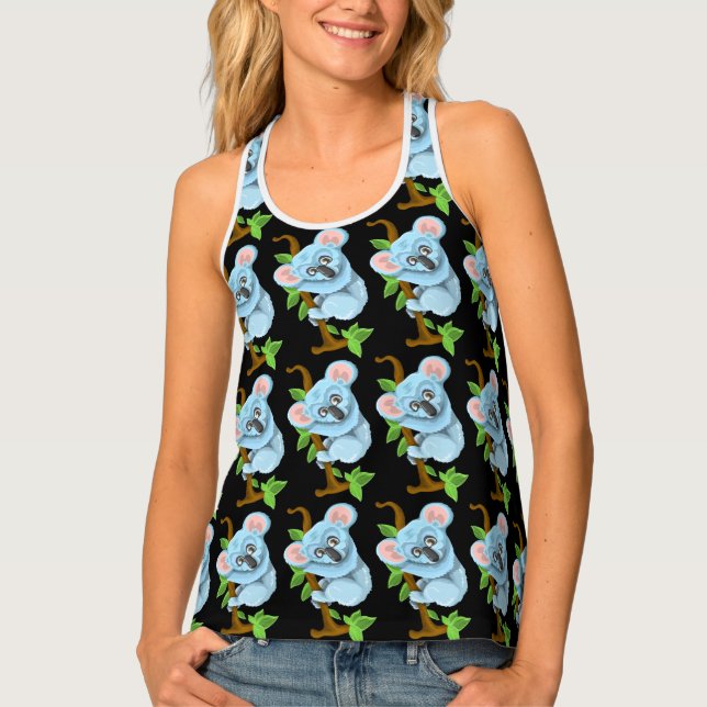 I Am A Little Blue Koala Bear Design Tank Top (Front)