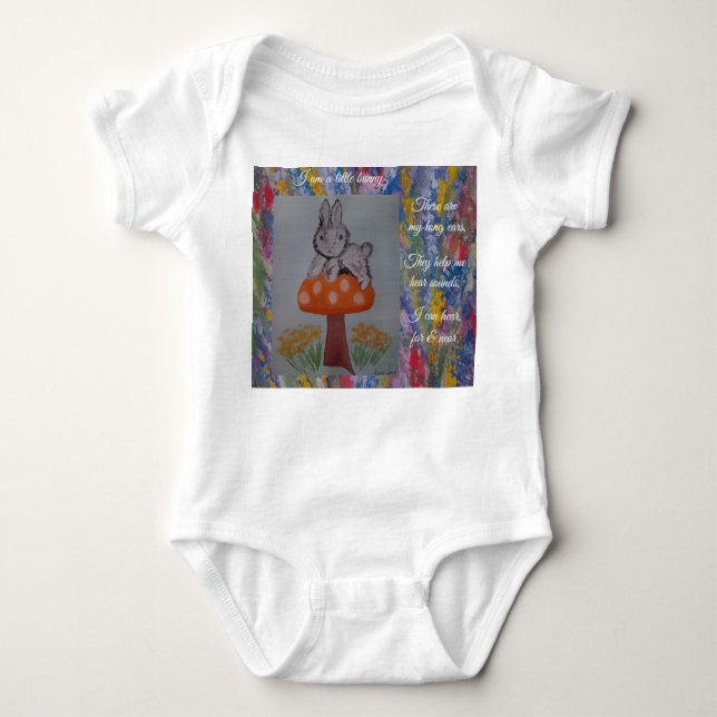 I am a little bunny baby bodysuit (Front)