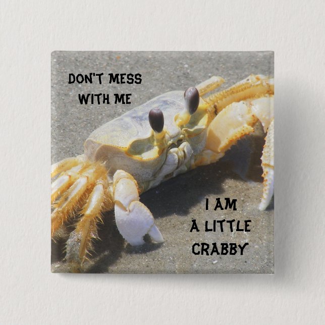 I Am A Little Crabby Pinback Button (Front)