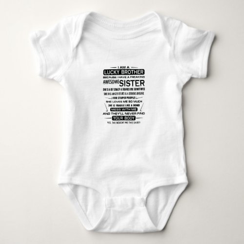 I Am A Lucky Brother Gifts For Brother Baby Bodysuit