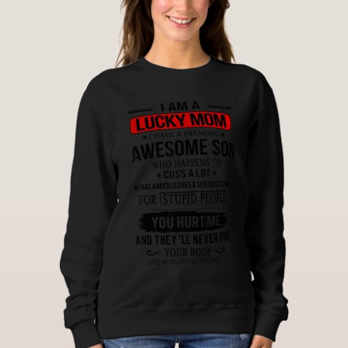 I Am A Lucky Mom From Awesome Son Mothers Day Sweatshirt