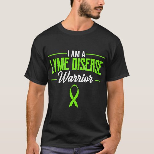 I Am A Lyme Disease Warrior Green Awareness Ribbon T_Shirt