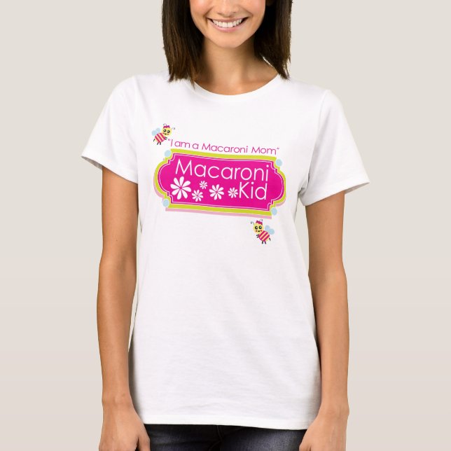 "I am a Macaroni Mom" Fitted Long Sleeve T-shirt (Front)