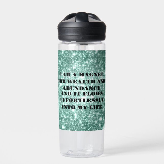 I Am a Magnet For Wealth Affirmation Water Bottle (Front)