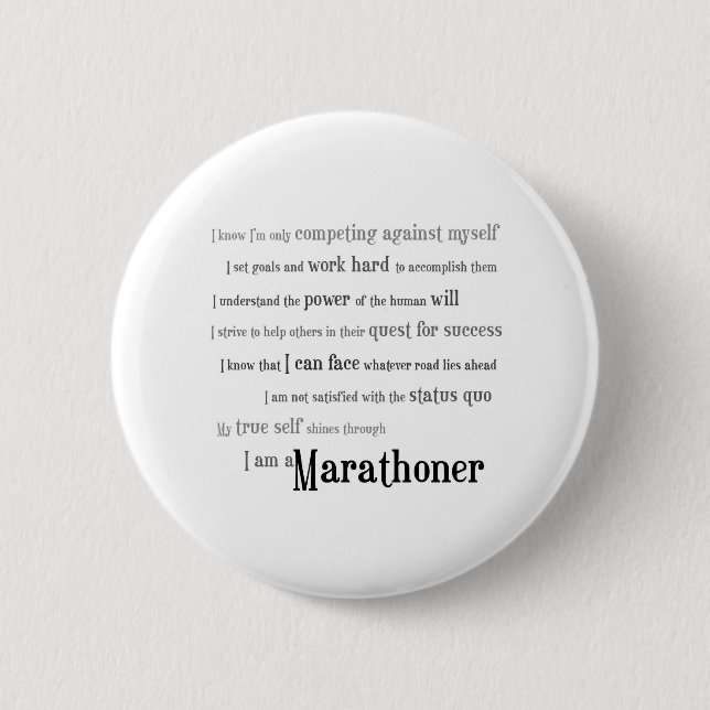 I am a Marathoner Button (Front)
