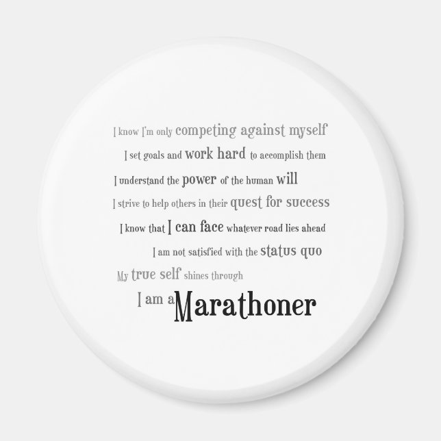 I am a Marathoner Magnet (Front)