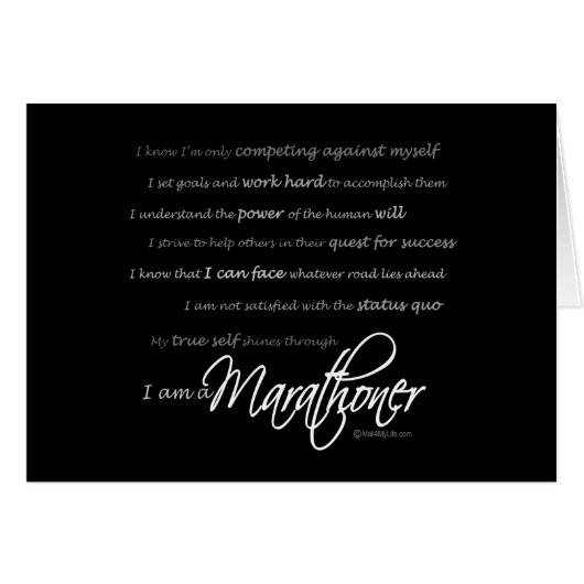 I am a Marathoner - Script Cards (Front Horizontal)
