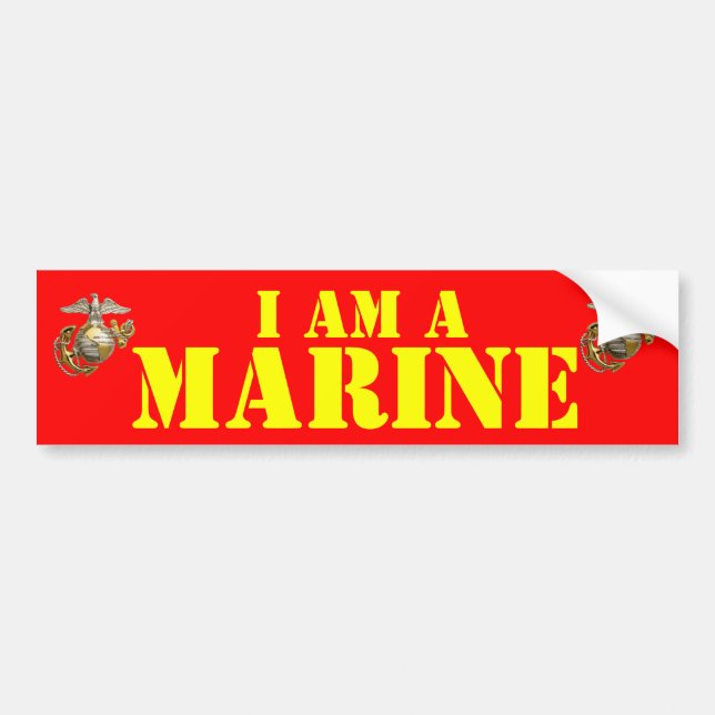 I AM A MARINE BUMPER STICKER (Front)