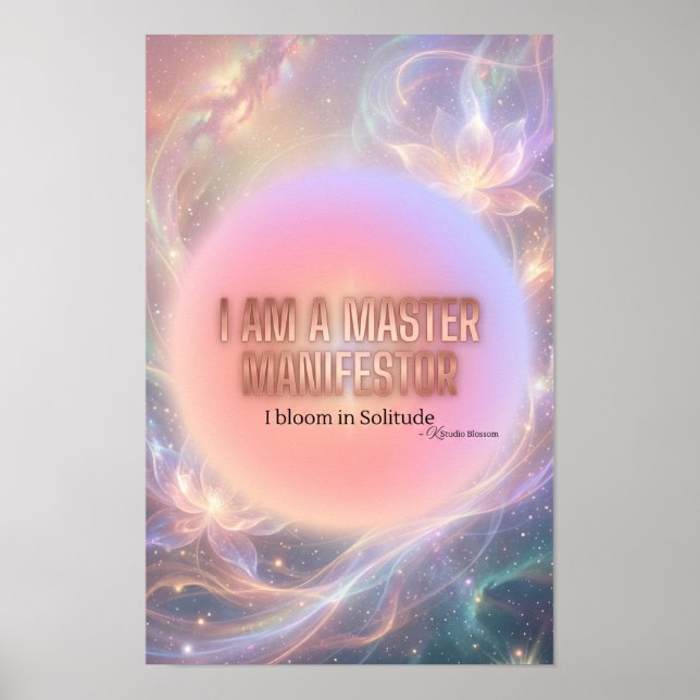 I Am A Master Manifestor Aura Gradient Quote Poster (Front)