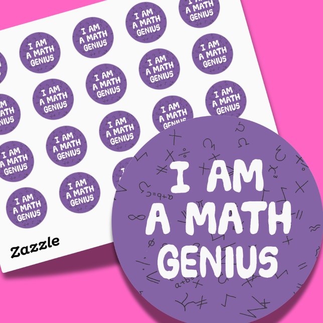 I am a Math Genius Mathematic student Physics Classic Round Sticker (Creator Uploaded)