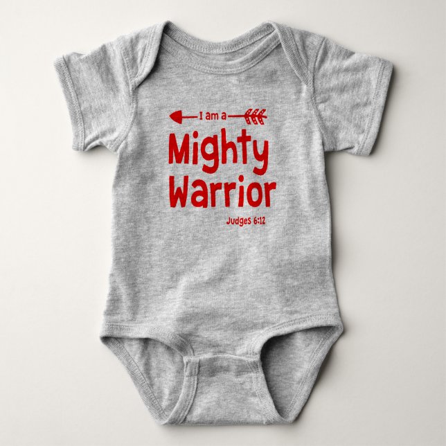 I am a Mighty Warrior - One Piece For Baby Boy Baby Bodysuit (Front)