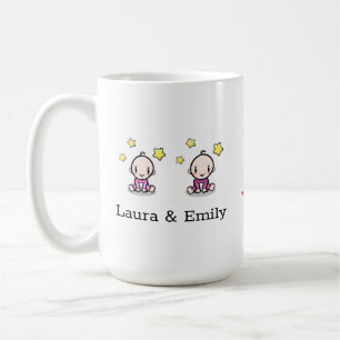 I Am A Mom Of Twins Mug, New Mom Gift, 2 Girls, Coffee Mug