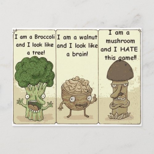 I am a mushroom postcard