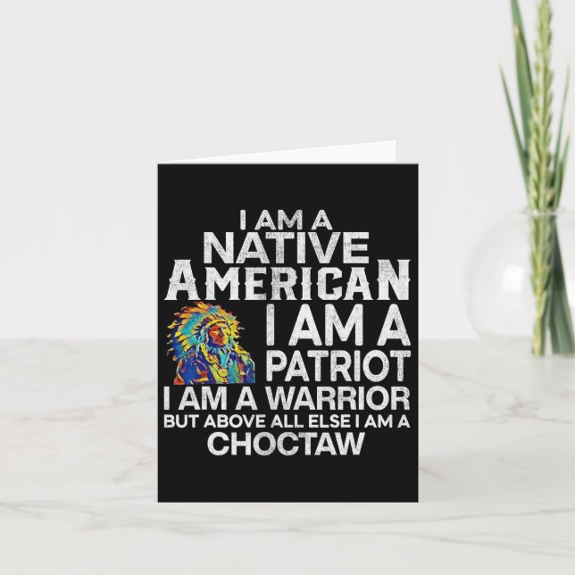 I Am A Native American I Am A Patriot Warrior  Card (Front)