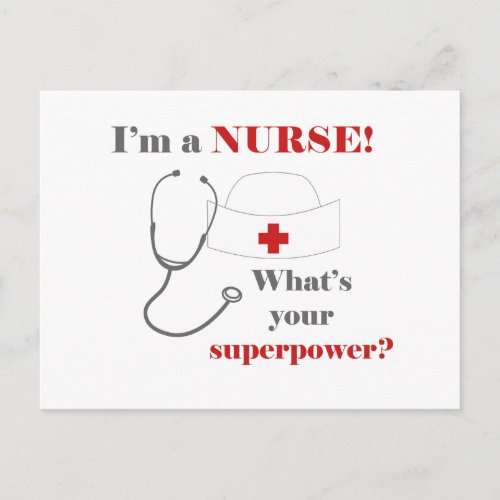 I am a Nurse whats your superpower Postcard