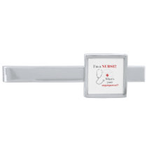 I am a Nurse, whats your superpower Silver Finish Tie Clip