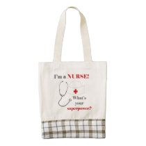 I am a Nurse, whats your superpower Zazzle HEART Tote Bag