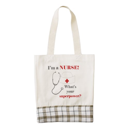 I am a Nurse whats your superpower Zazzle HEART Tote Bag