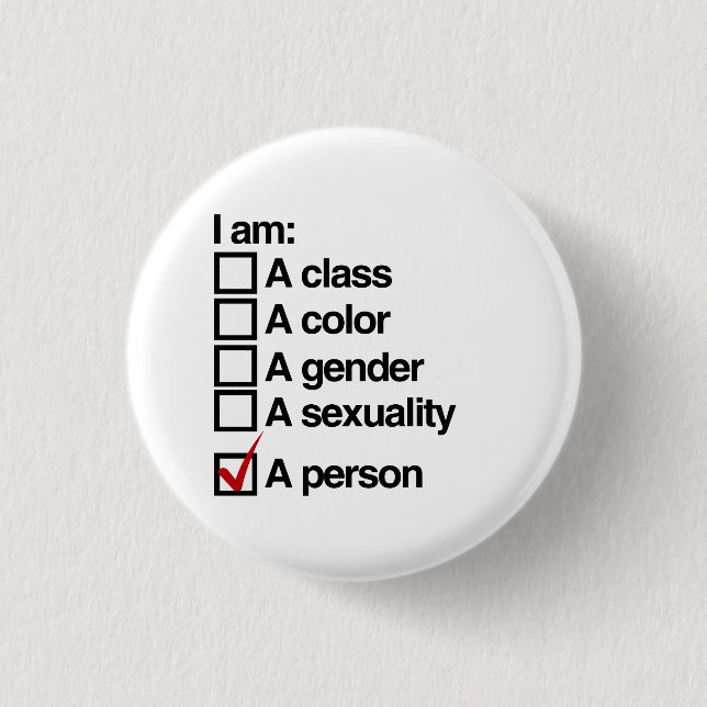 I am a person (class) pinback button (Front)