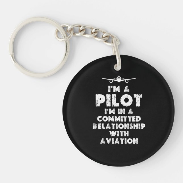 I am a Pilot Funny Keychain (Front)