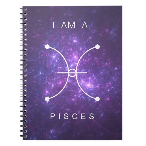 I am a Pisces Purple Zodiac Sign Notebook