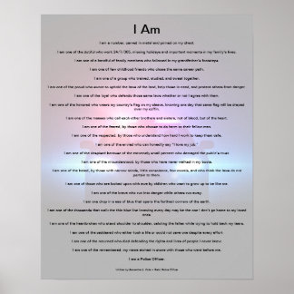 I AM (a Police Officer) Poem - Poster