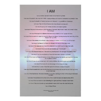 I Am (a Police Officer) Poem with Car Background Faux Canvas Print