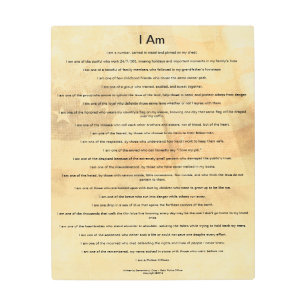 I Am (a Police Officer) Poem with Flag Background Metal Print