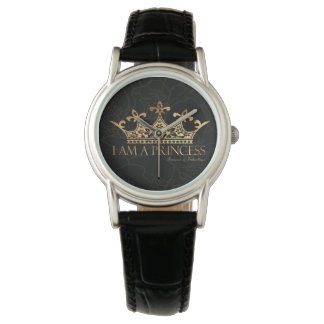 I Am A Princess w/Crown Women's Classic Leather Watch