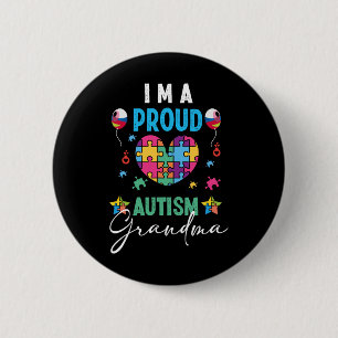 I Am A Proud Autism Grandma Women Girls Autism Awa Button