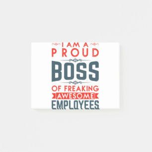I Am A Proud Boss Of Freaking Awesome Employees Post-it Notes