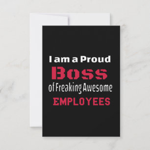 I am a Proud Boss of Freaking Awesome Employees Thank You Card