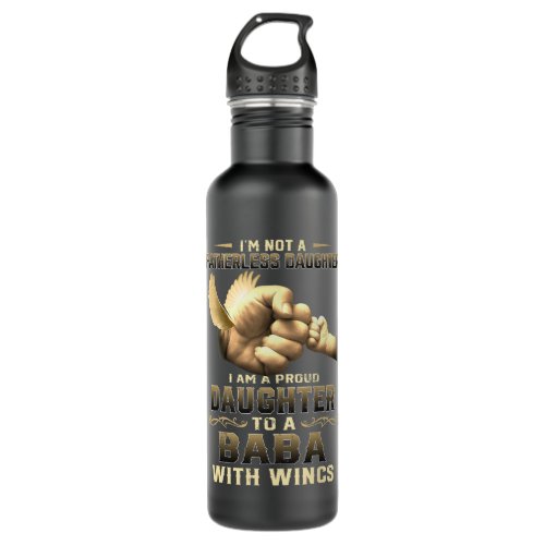 I Am A Proud Daughter To A Baba With Wins Amazing Stainless Steel Water Bottle