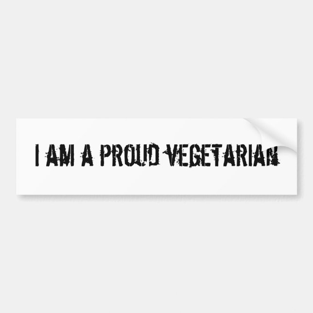I am a proud vegetarian bumper sticker (Front)