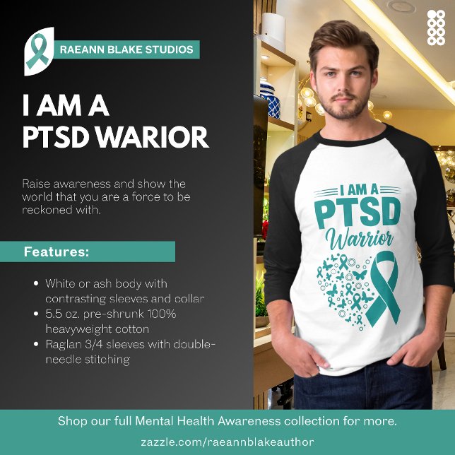I Am a PTSD Warrior 3/4 Sleeve T-Shirt (Creator Uploaded)