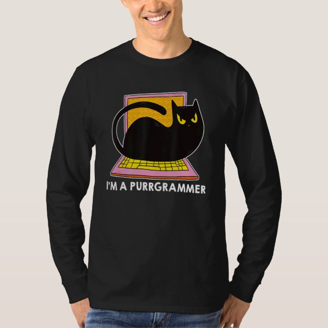I Am A Purrgramer Nerd Software Developer Coder Pr T-Shirt (Front)