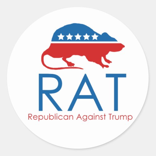 I am a RAT Republican Against Trump Classic Round Sticker