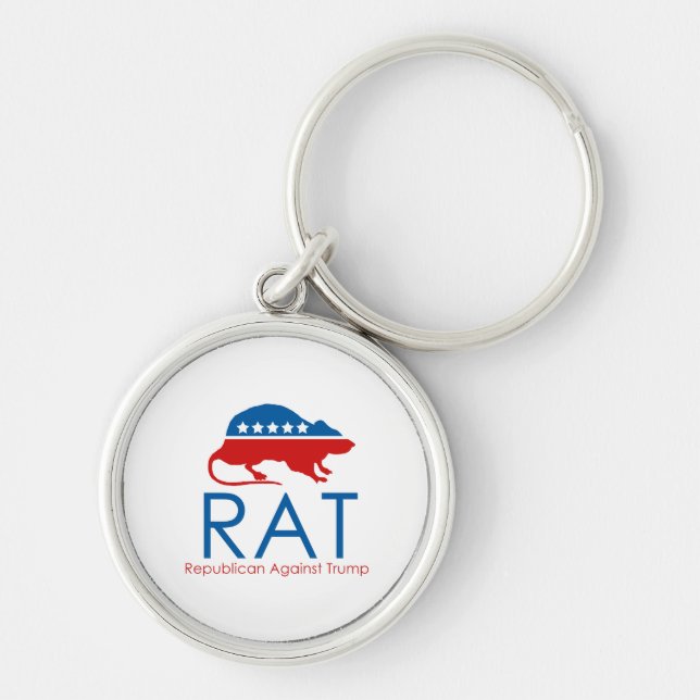I am a R.A.T: Republican Against Trump Keychain (Front)